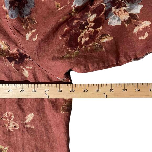 John Mark Tunic Style Rust Floral Button Front Shirt Size 2X - Picture 11 of 12